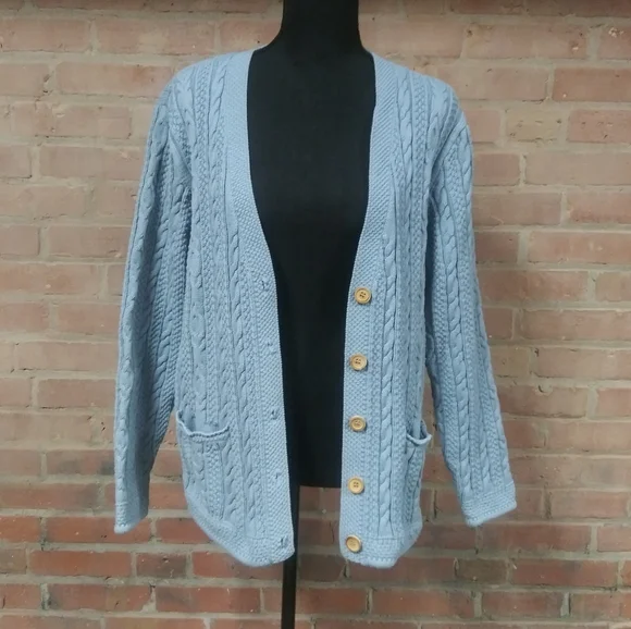 L.L. Bean | PRICE DROP! 🔥 Button Down Cableknit Cardigan - Picture 2 of 10